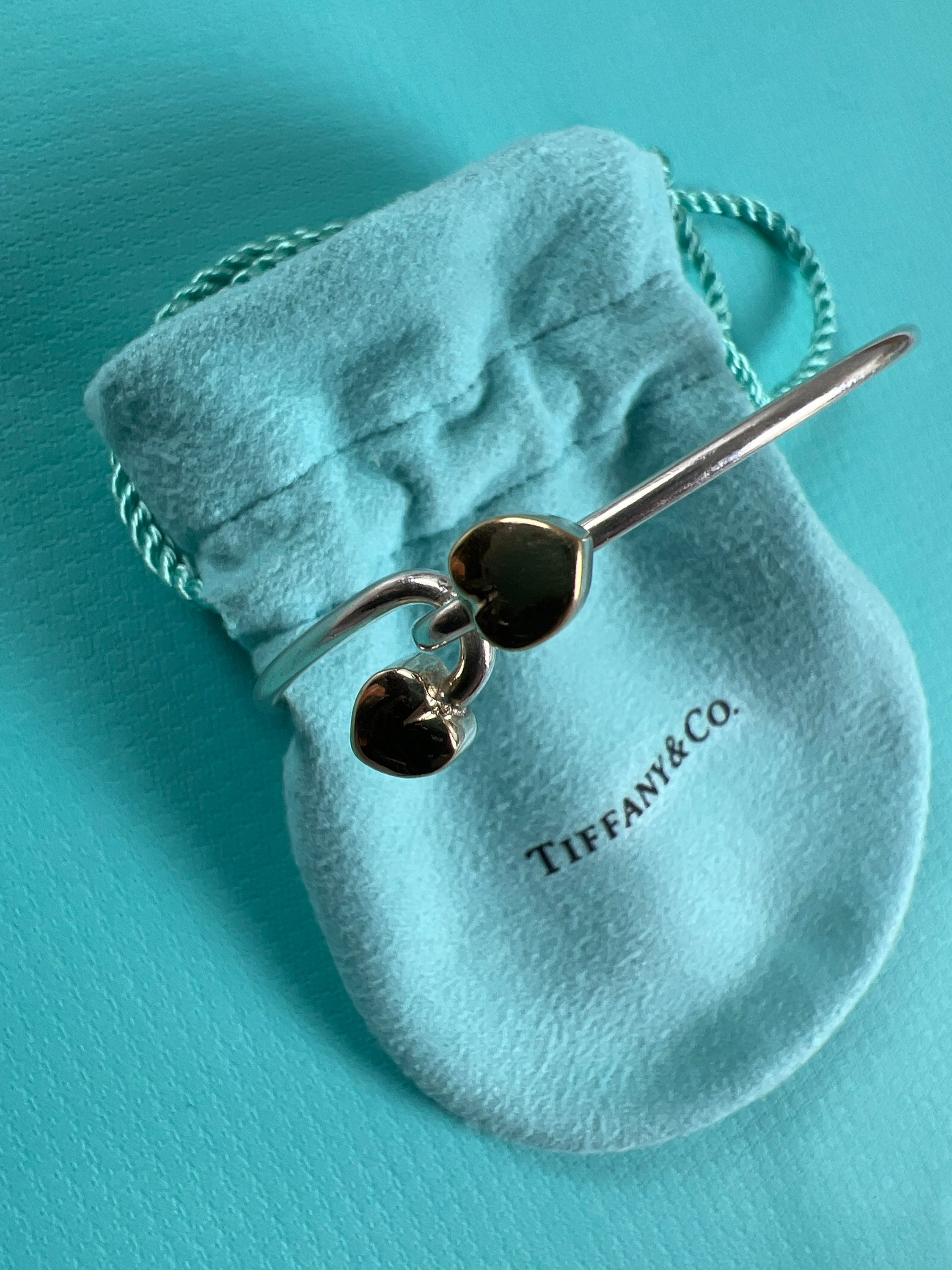 Tiffany & Co. Gold Silver Twisted Hook and Eye Bracelet - Etsy