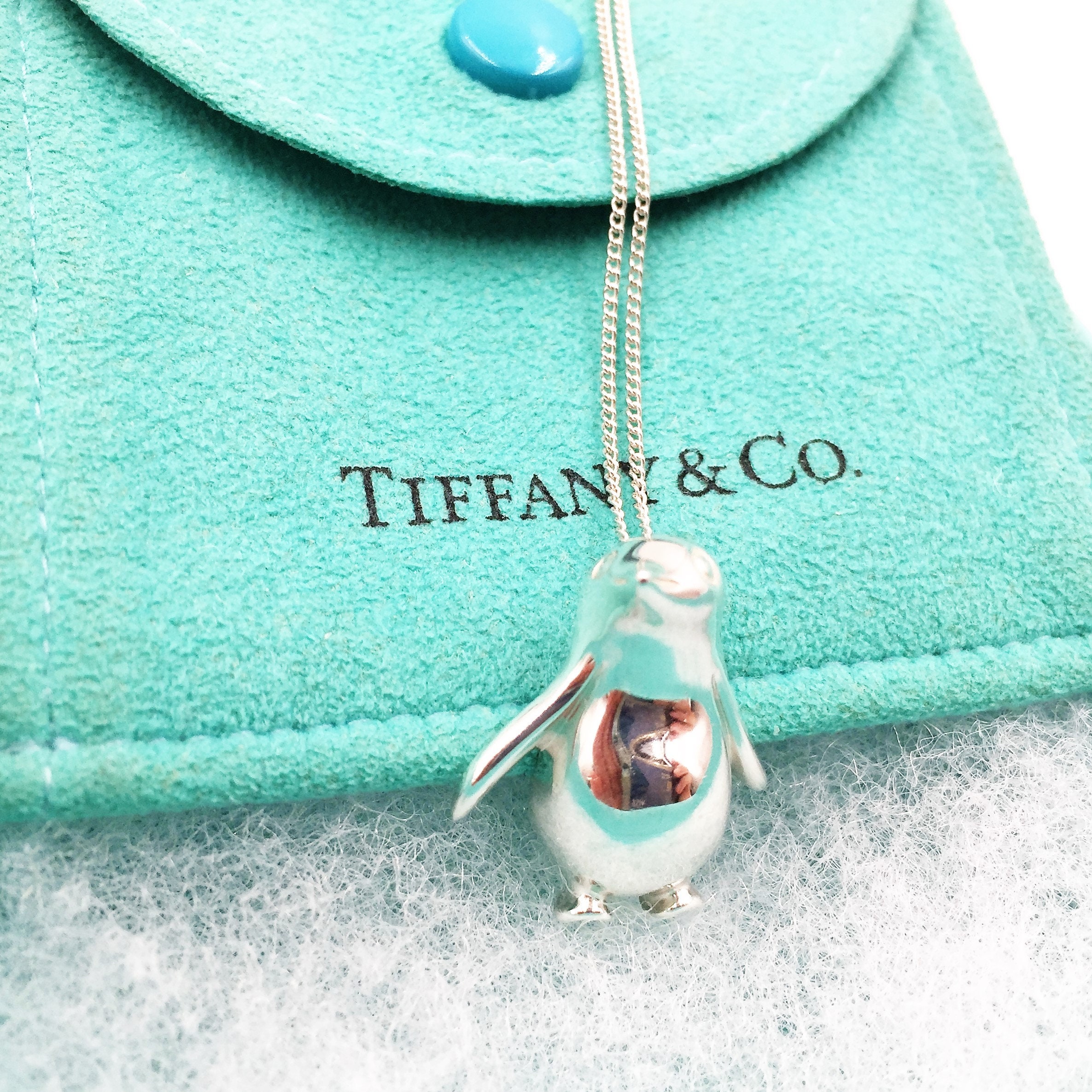 Silver Penguin Pendant Necklace 