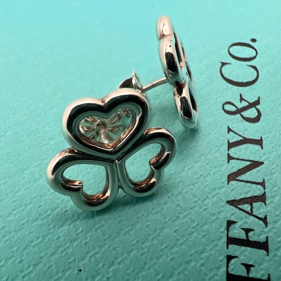 Rare Tiffany & Co. Clover Triple Heart Silver 925… - image 2