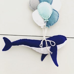 Whale and Balloon Ocean Wall Decor, Whale Ocean Kids Baby Room Decor, Sea Creature Ocean Theme Shower Party Gift, Seashore Ocean Sea Whale