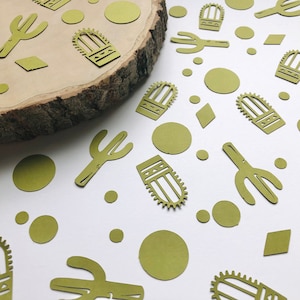 Confeti de cactus saguaro, confeti decorativo para mesa de fiesta con cactus salvia, confeti para fiesta de bodas con cactus, confeti de salvia del suroeste