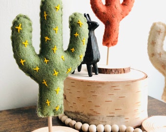 Saguaro Cactus Table Top Party middelpunt, eenvoudige cactus plank decor, Fiesta Southwestern Party douche decor, tafelblad Fiesta Party Decor