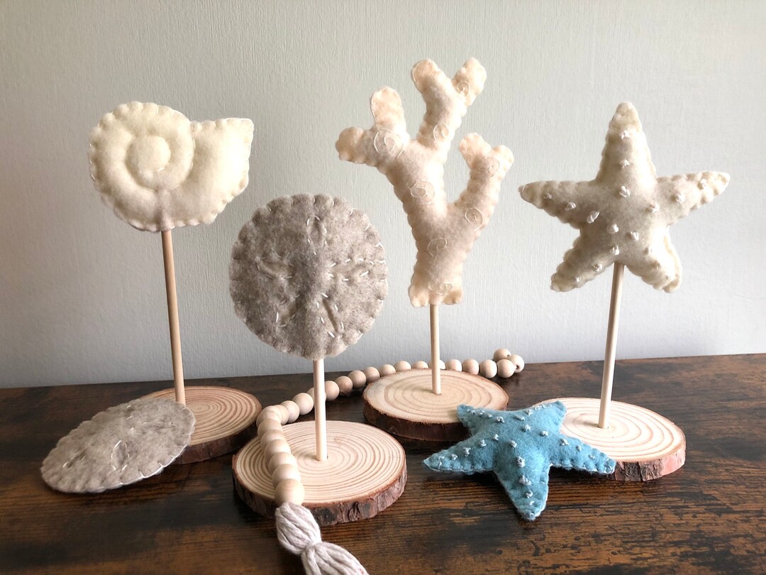 Seashore Beach Table Top Centerpiece Decor, Beach Seaside Shelf Decor