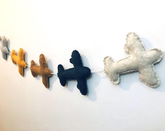 Airplane Garland,  Plane Sky Theme Banner, Airplane Flying Nursery Baby Shower Decor, Woodland Forest Theme Baby Shower Sky Garland