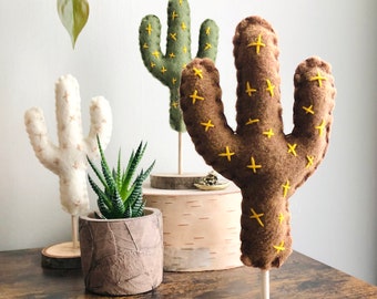 3PC Saguaro Cactus Stand Table Top Centerpiece, Saguaro Simple Cactus Stand, Fiesta Southwest Theme Decor, Saguaro Shower Party Cactus Decor