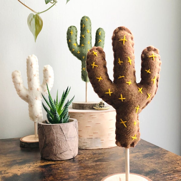 3PC Saguaro Cactus Stand Table Top Centerpiece, Saguaro Simple Cactus Stand, Fiesta Southwest Theme Decor, Saguaro Shower Party Cactus Decor