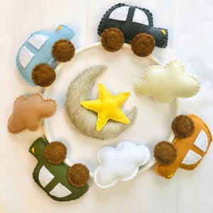 Car Automotive Travel Theme Nursery Mobile, Nursery Bell Car Theme Baby Mobile, Custom Car Nursery Mobile, Car Vehicle Nursery Decor