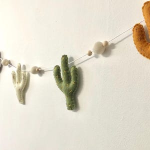 Saguaro Cactus Garland, Simple Cactus Southwest Banner Decor, Custom Cactus Garland, Kids Baby Room Shower Decor, Fiesta Cactus Wool Garland