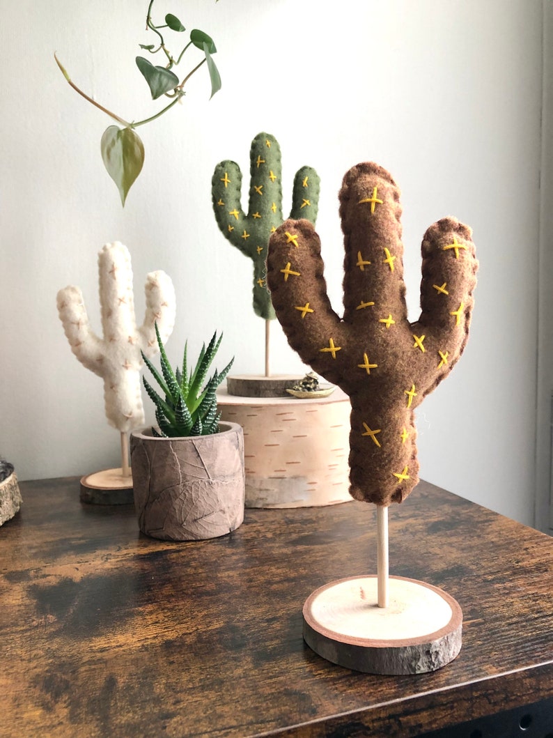 3PC Cactus Stand Table Top Decor Saguaro Cactus Stand Etsy