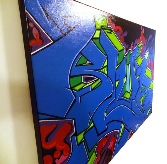 Pieza De Desenfoque De Graffiti Grande 36 X 24 Arte Etsy Mexico