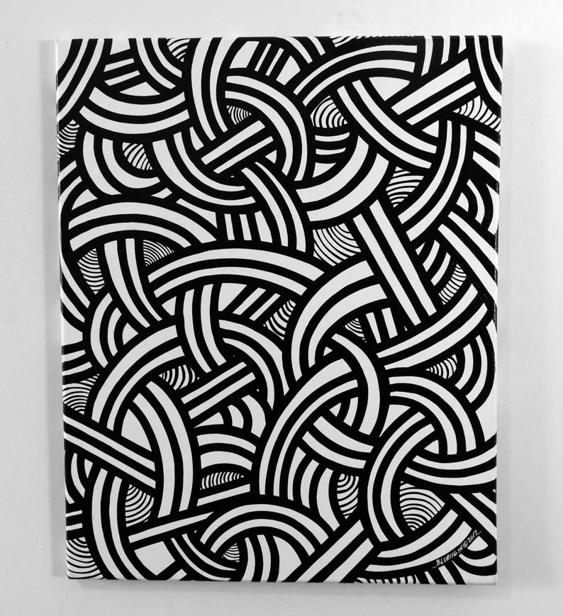 Abstract Black White Canvas Art 16 X 20 Original Hand Painted Acrylic Graffiti Piece Modern Art Urban Art Street Art