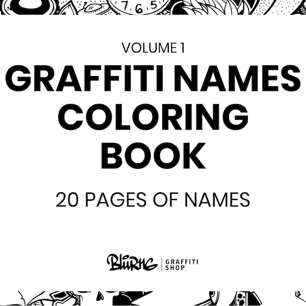 Graffiti Names Coloring Book / Graffiti Names / Custom Names / Coloring Activities / VOL.1 Blur116th