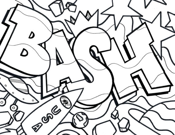 Bash Sebastian Page De Livre De Coloriage Noms De Etsy France Bash Sebastian Page De Livre De Coloriage Noms De Etsy France
