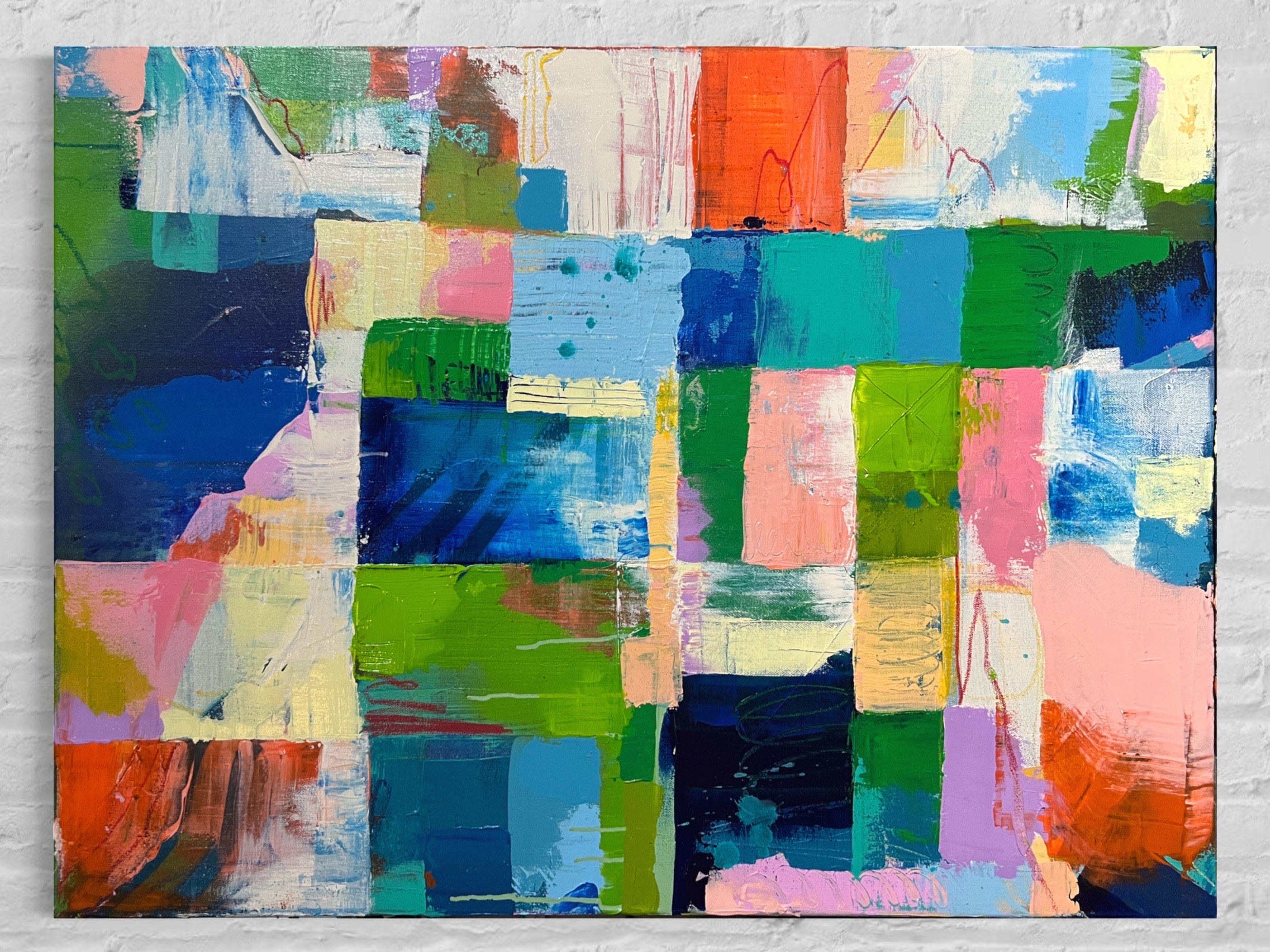 Colorful Abstract Canvas // Modern Art // Contemporary Painting // Home Decor // Office Decor // Canvas Art