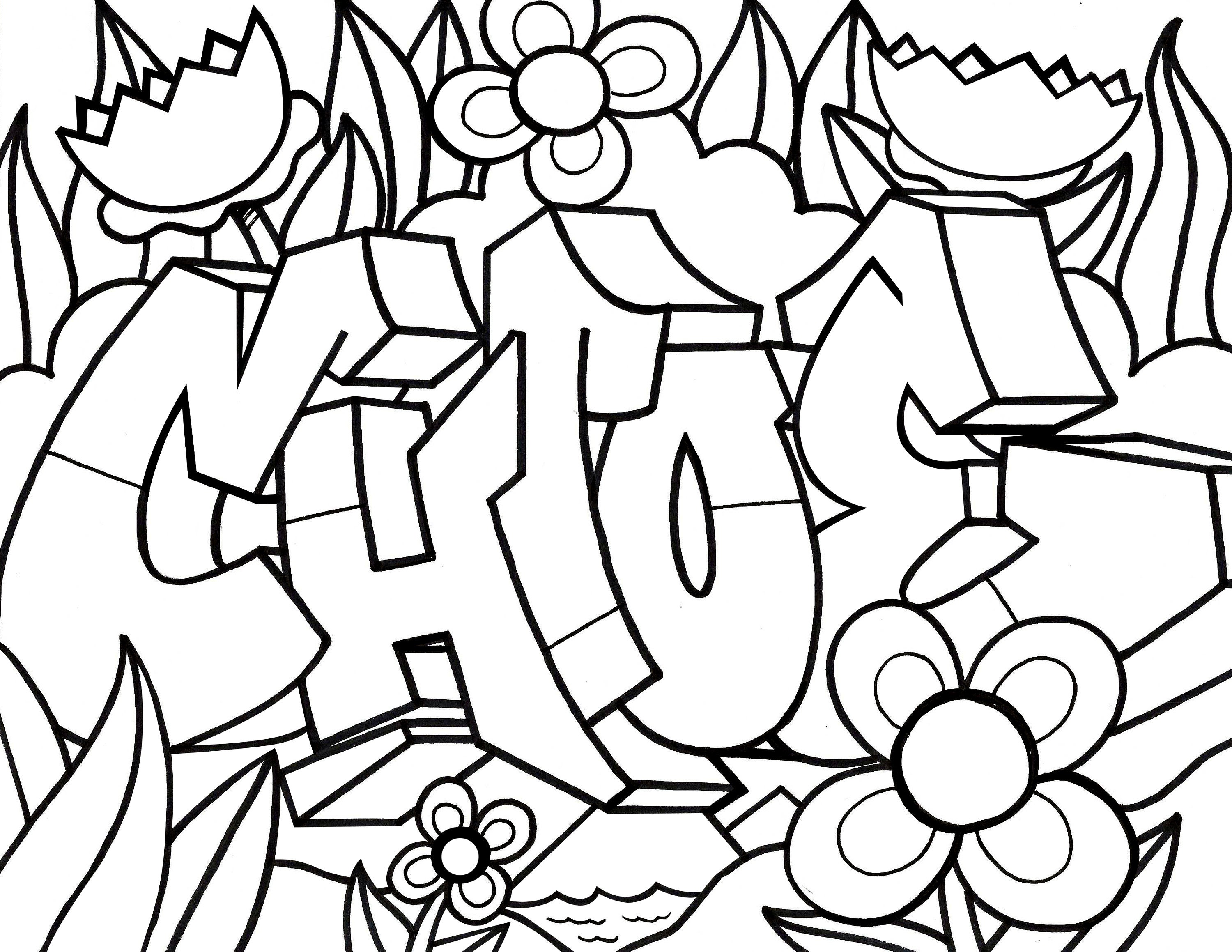 chloe coloring book page graffiti names etsy israel