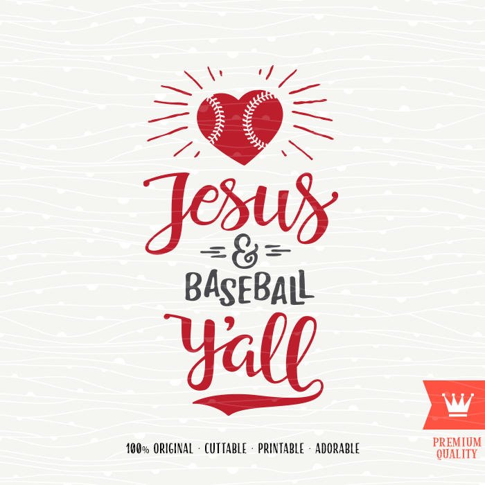 Jesus & Baseball Y'all SVG Decal Cutting File Baseball Etsy