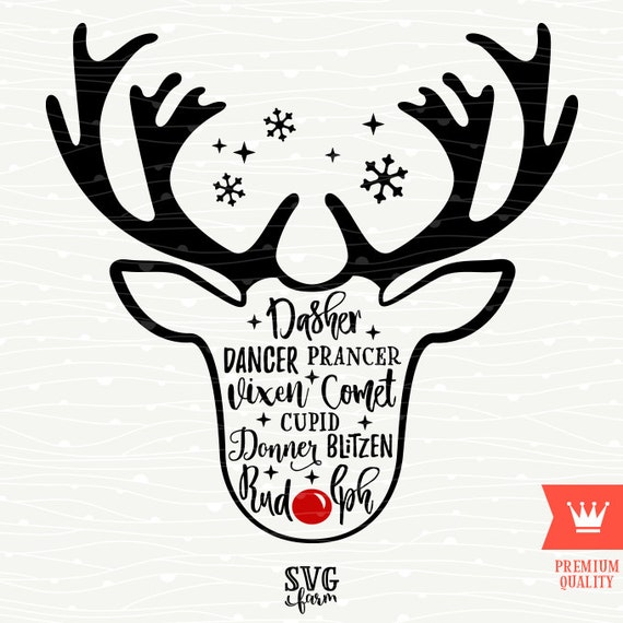 Download Santa Claus Christmas Reindeer Names SVG Decal Cutting ...
