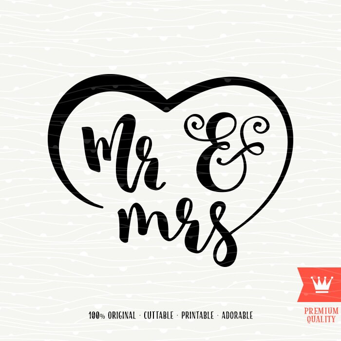 Mr. and Mrs. SVG Decal Cutting File Love Wedding Bride Groom Etsy