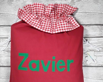 Personalised Santa Sack Traditional Christmas Red Gingham Personalised