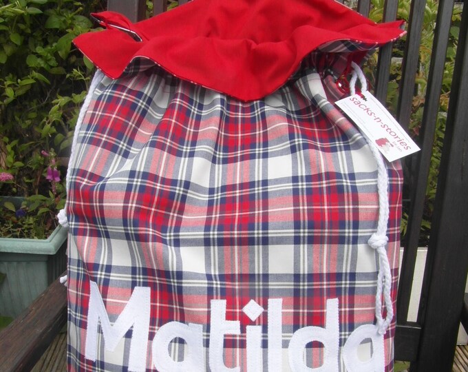 Tartan Santa Sack Personalised Christmas Gift Bag Traditional Scottish Tartan