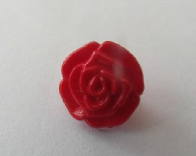 Buttons Red Rose Flower Shank Button x 10 size 13mm suitable for baby knitwear