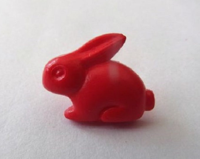 Buttons Red Rabbit Shank Button x 10 Pack of 10 size 15mm Bunny Bunnies suitable for baby knitwear