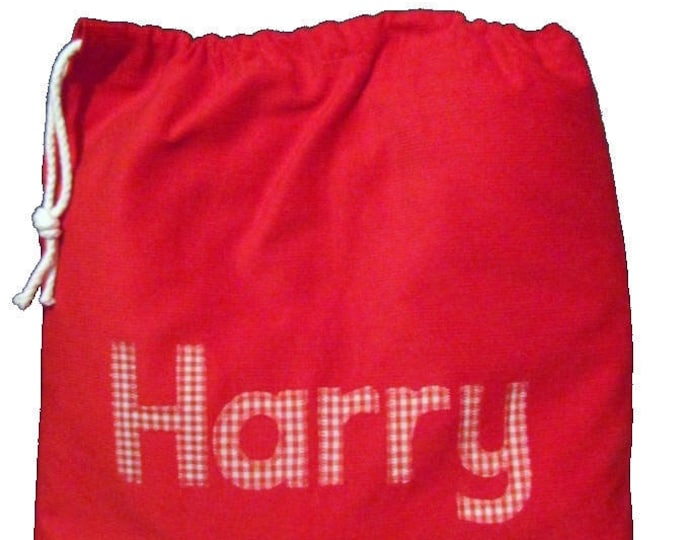 Personalised school bag, Bright Red Corduroy, PE bag, Pump Bag, School bag, Gym bag, Kit bag, Nursery Bag, Starting school gift
