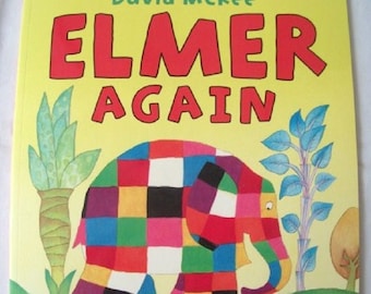 Elmer Again by David McKee New Paperback book Childrens Fiction Picture Book Bed time Story Colourful Elephant Story