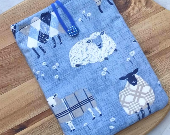 Sheep Kindle cover padded with button closure case, sleeve, pocket for e-reader Sheep gift