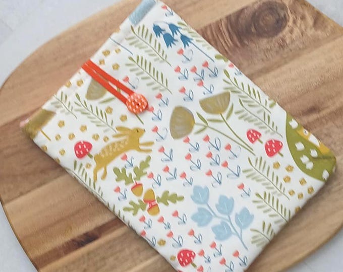 Woodland Kindle sleeve padded with button closure, case, cover, pocket for e-reader