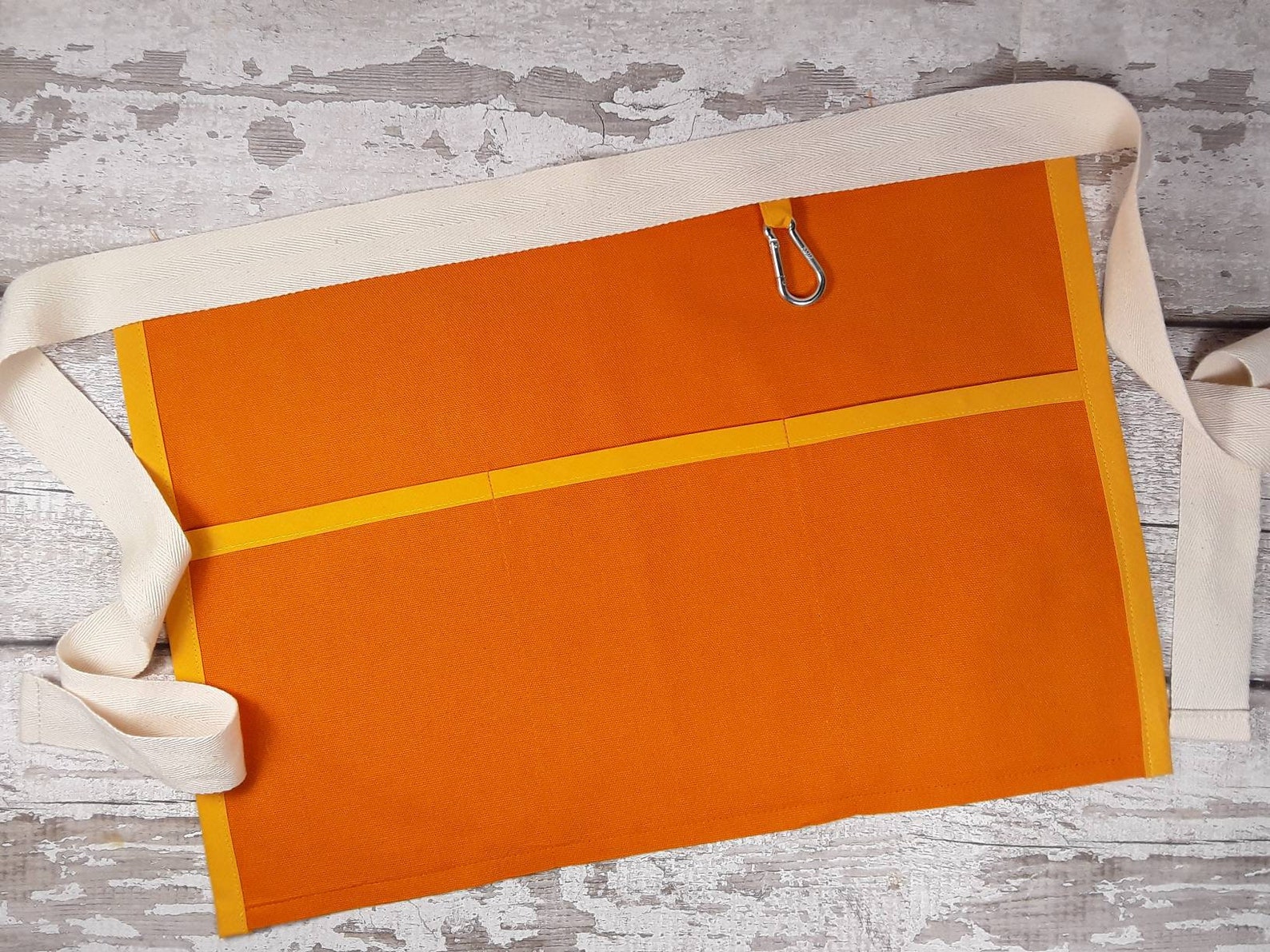 Plain Orange Waist Apron with 3 or 5 pockets suitable for Etsy