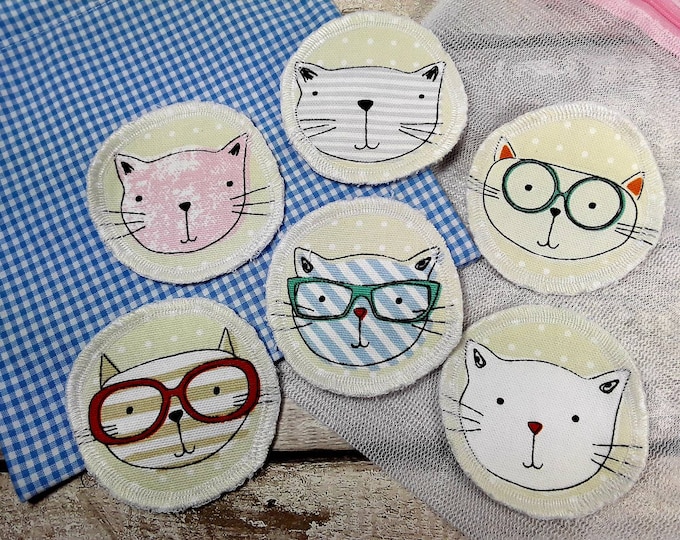 6 Cat reusable face pads storage & wash bag Eco-friendly Makeup Removal Scrubbies Facial cleansing wipes, Zero waste, Ethical birthday gift