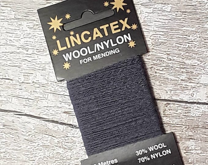 Grey Blue Darning Mending wool in Air force Blue 10 metres Blue Grey Eco-friendly Wool nylon mix