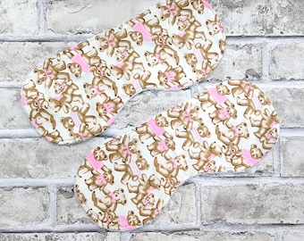 2 burp cloths with Pink Teddy bears, New Baby gift, Eco friendly, Organic, Cotton, New Parent Gift, Baby shower gift, New mum gift