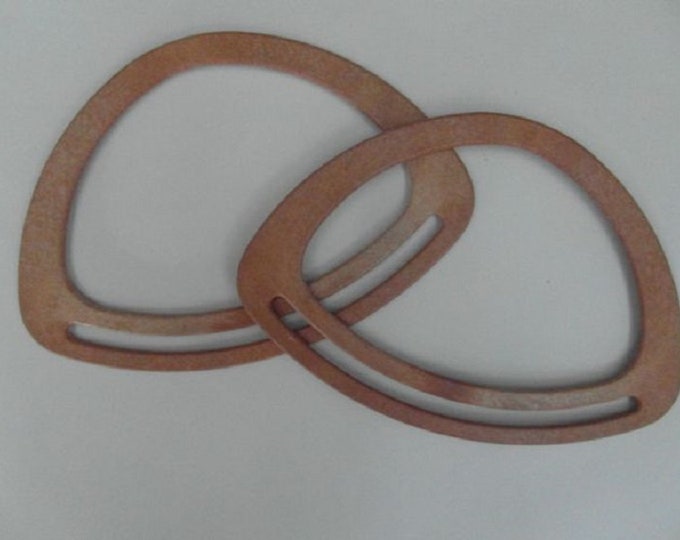 Bag handles for bag making Oval Wood Effect Plastic Pair 20cm x 14cm