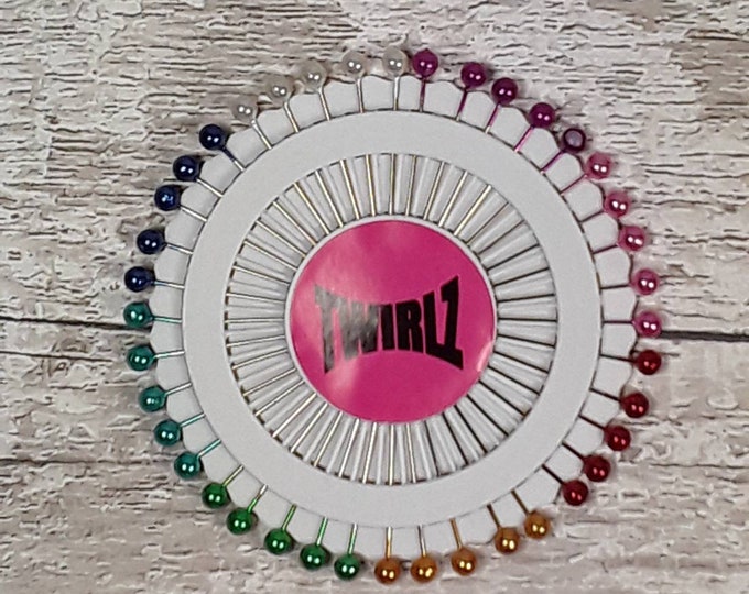 Pearlised 40 Multicoloured headed straight pins suitable for securing Wedding buttonholes and bouquets 3.8cm Pearl pins