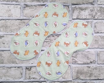 2 baby burp cloths with Pooh Characters, New Baby gift, Eco friendly, Organic, Cotton, New Parent Gift, Baby shower gift, New mum gift