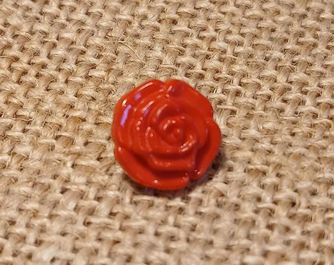 Buttons Red Rose Flower Shank Button x 10 size 13mm suitable for baby knitwear
