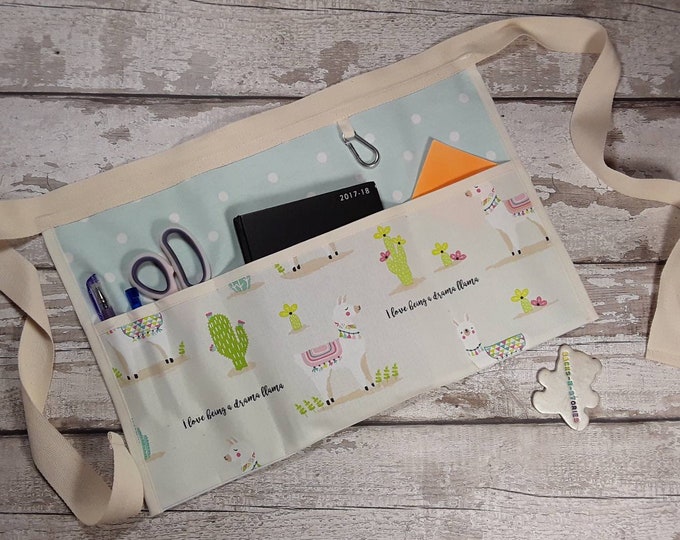 Waist Apron Drama Llama choice of polka dot 2,3,4 or 5 pockets, Craft apron, Vendor apron, Teacher apron, Pocket apron, Mothers day gift