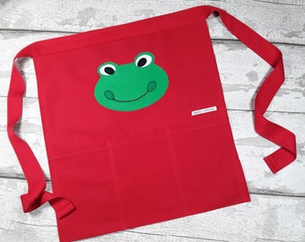 RWI Apron, Teacher Apron, Appliqued Fred the Frog, RWI, Read Write Inc, Adult waist apron in a choice of colours with 3 pockets