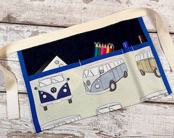 Child's Denim VW Camper Van belt, Utility Apron, Pocket Apron, Role Playing, Mark Making, BIRTHDAY GIFT Home Learning, Stocking filler