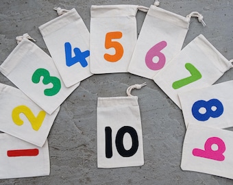 Calico Number Feely Bags: Home school Classroom Sensory Activity