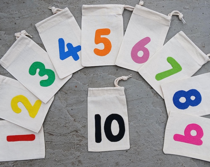 Calico Number Feely Bags: Home school Classroom Sensory Activity