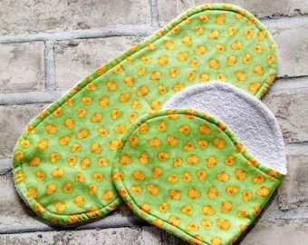 Duckling Duck burp cloths x 2, New Baby gift, Eco friendly, Organic, Cotton, Baby shower gift