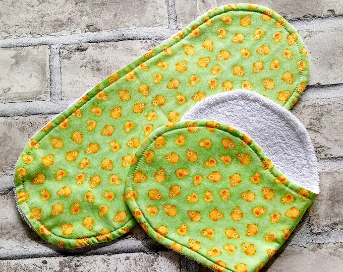 Duckling Duck burp cloths x 2, New Baby gift, Eco friendly, Organic, Cotton, Baby shower gift