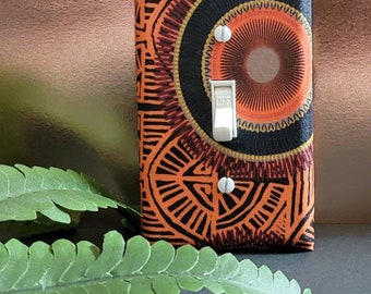 African, Ethnic Design Light Switch Cover Bold Abstact, Home Decor Switchplate by Urban Swazi