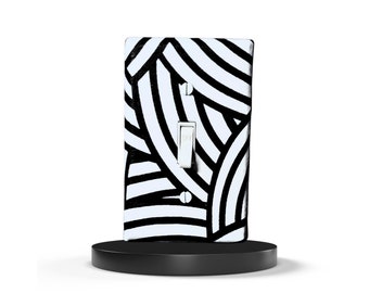 Black and White, Abstract Design Light Switch Cover Home Decor by Urban Swazi