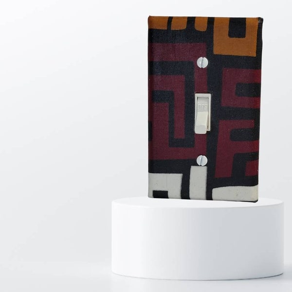 Bogolan Fabric African Tribal for Home Decor Light Switch Cover by Urban Swazi