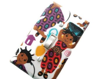 African Little Girls Switchplate Cover for African-American Girls Bedroom by Suiteplate