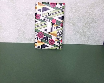 Abstract Style Light Switch Cover, Green Home Accents, Affordable Decor for New Apartment Home by Urban Swazi